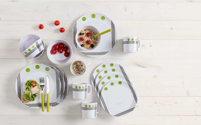 Berger Dots Vajilla De Melamina 16 Pzas Verde 3 Berger Dots Vajilla De Melamina 16 Pzas Verde