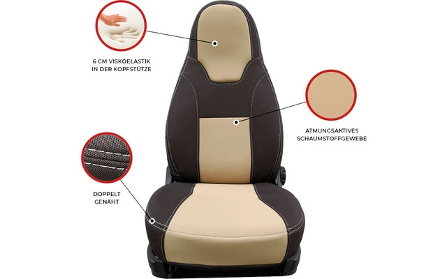 Fundas De Asiento Montecarlo 2 Piezas Fiat Ducato, Citroën Jumper, Peugeot Boxer My. 2006 - 2020 3 Fundas De Asiento Montecarlo 2 Piezas Fiat Ducato, Citroën Jumper, Peugeot Boxer My. 2006 - 2020